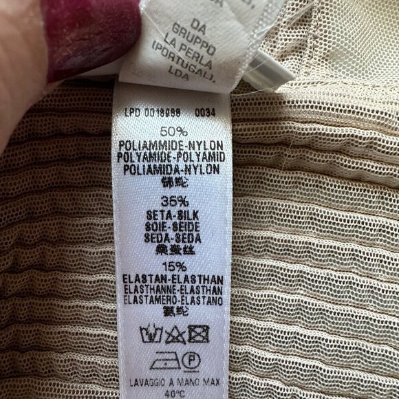 La Perla Silk Mesh Lingerie Slip Size S Sheer Beige Sexy Intimate Boudoir - Picture 8 of 9